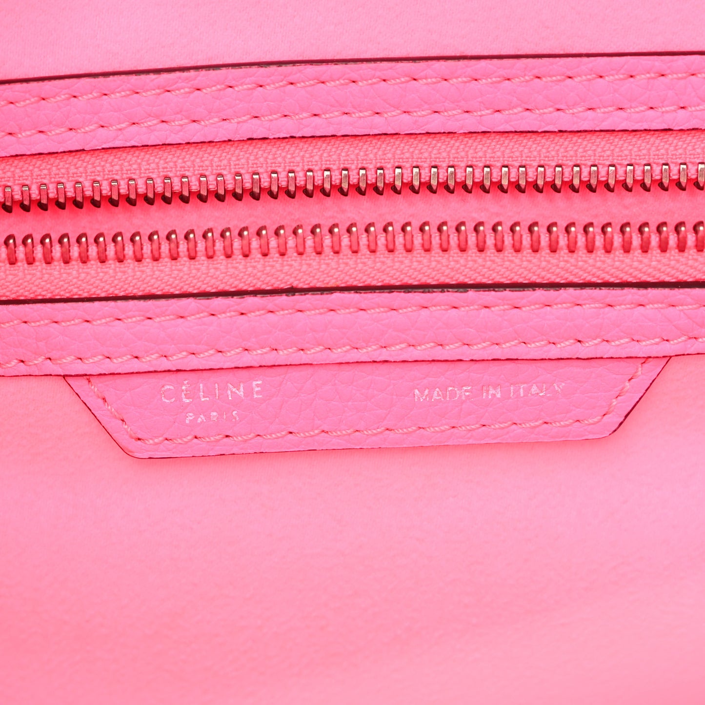 Drummed Calfskin Mini Luggage Fluo Pink