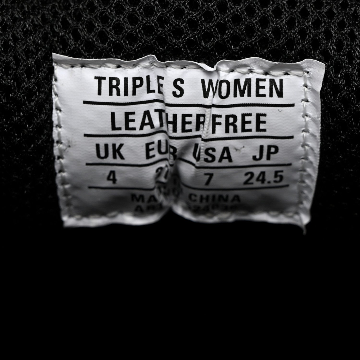 Balenciaga Fabric Mesh Womens Triple S Sneakers 37 Black 7 of 9