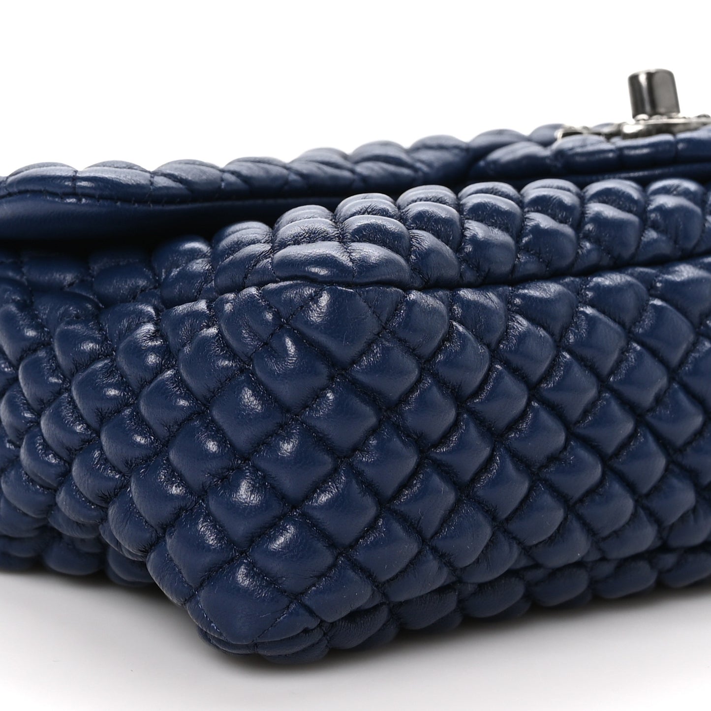 Calfskin Micro Quilted Small Flap Navy