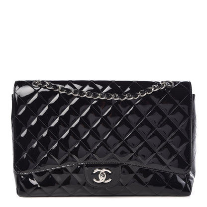 Chanel Patent Quilted Maxi Single Flap Black 1 of 13
