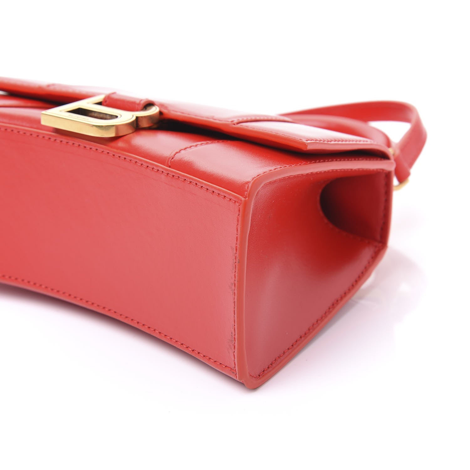 Balenciaga Shiny Box Calfskin Hourglass Top Handle Bag XS Bright Red 6 of 8