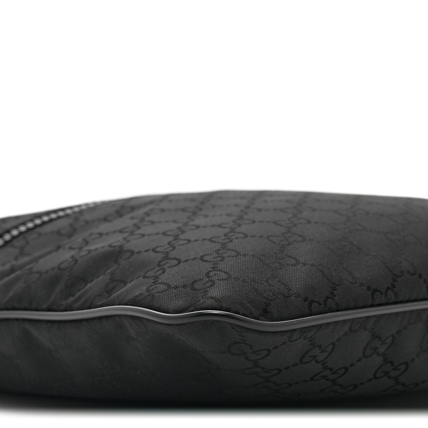 Nylon Monogram Small Flat Messenger Bag Black