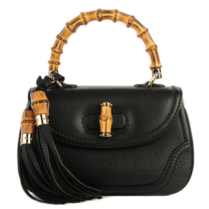 Gucci Cellarius Calfskin Small New Bamboo Top Handle Bag Black 1 of 7