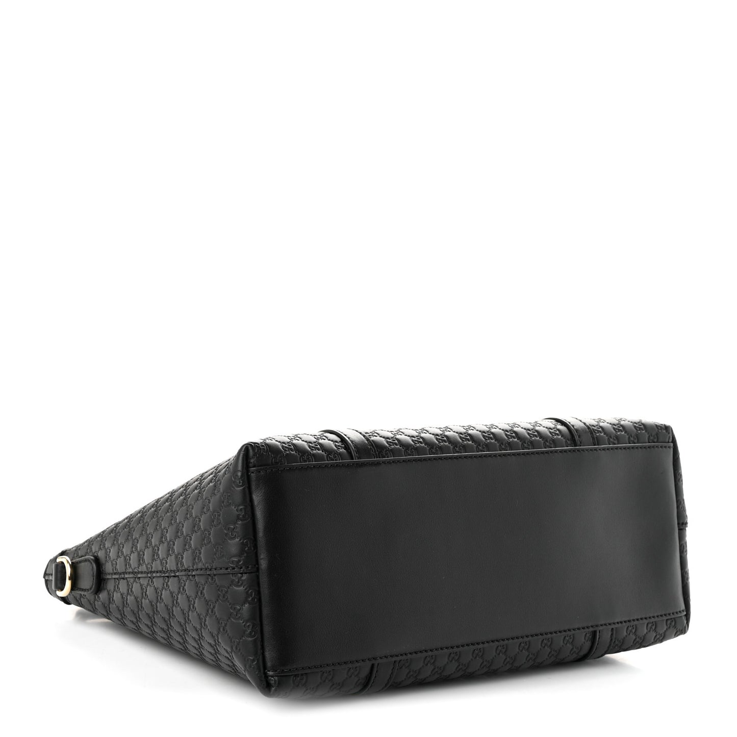 Soft Microguccissima Small Zippered Satchel Black