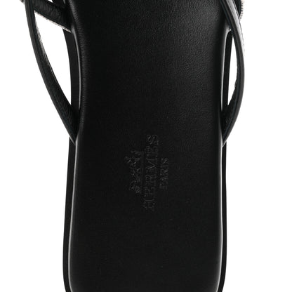 Hermes Calfskin Lizard Miss Sandals 38.5 Black Ombre 8 of 8