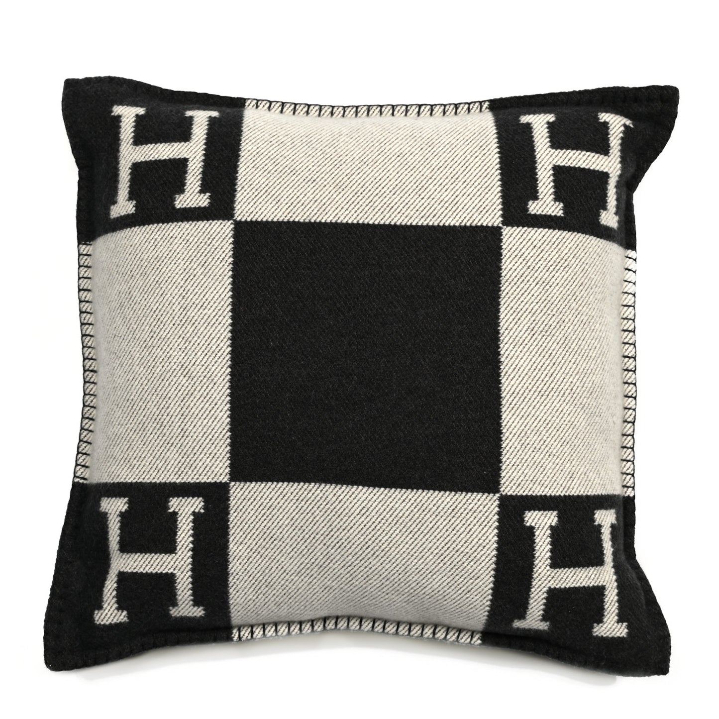 Wool Cashmere Avalon Pillow PM Ecru Gris Fonce