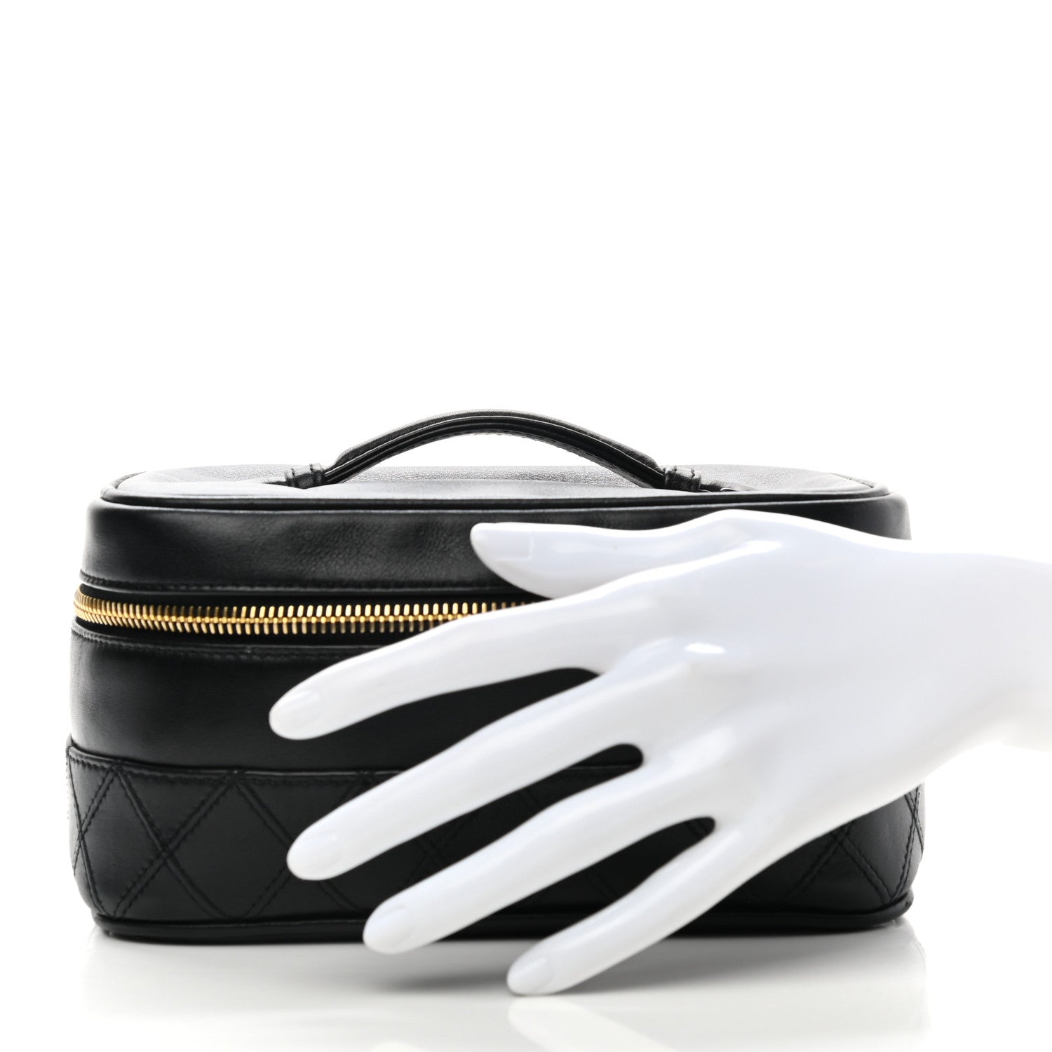 Chanel Lambskin Vanity Cosmetic Case Black 2 of 10