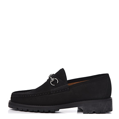 Gucci Suede Mens Horsebit Loafers 8.5 Black 1 of 13