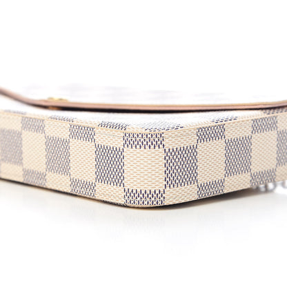 Louis Vuitton Damier Azur Pochette Felicie Chain Wallet Rose Ballerine 10 of 12