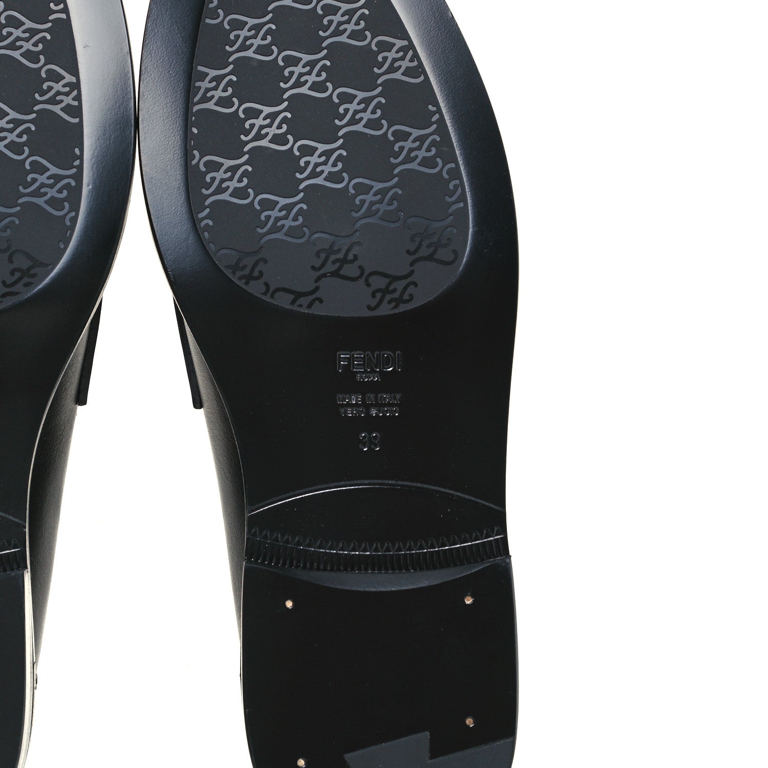 Fendi Calfskin Karligraphy Loafers 39 Black 8 of 9