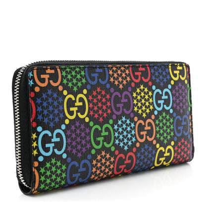 Gucci GG Supreme Monogram Psychedelic Zip Around Wallet Black Multicolor 3 of 13