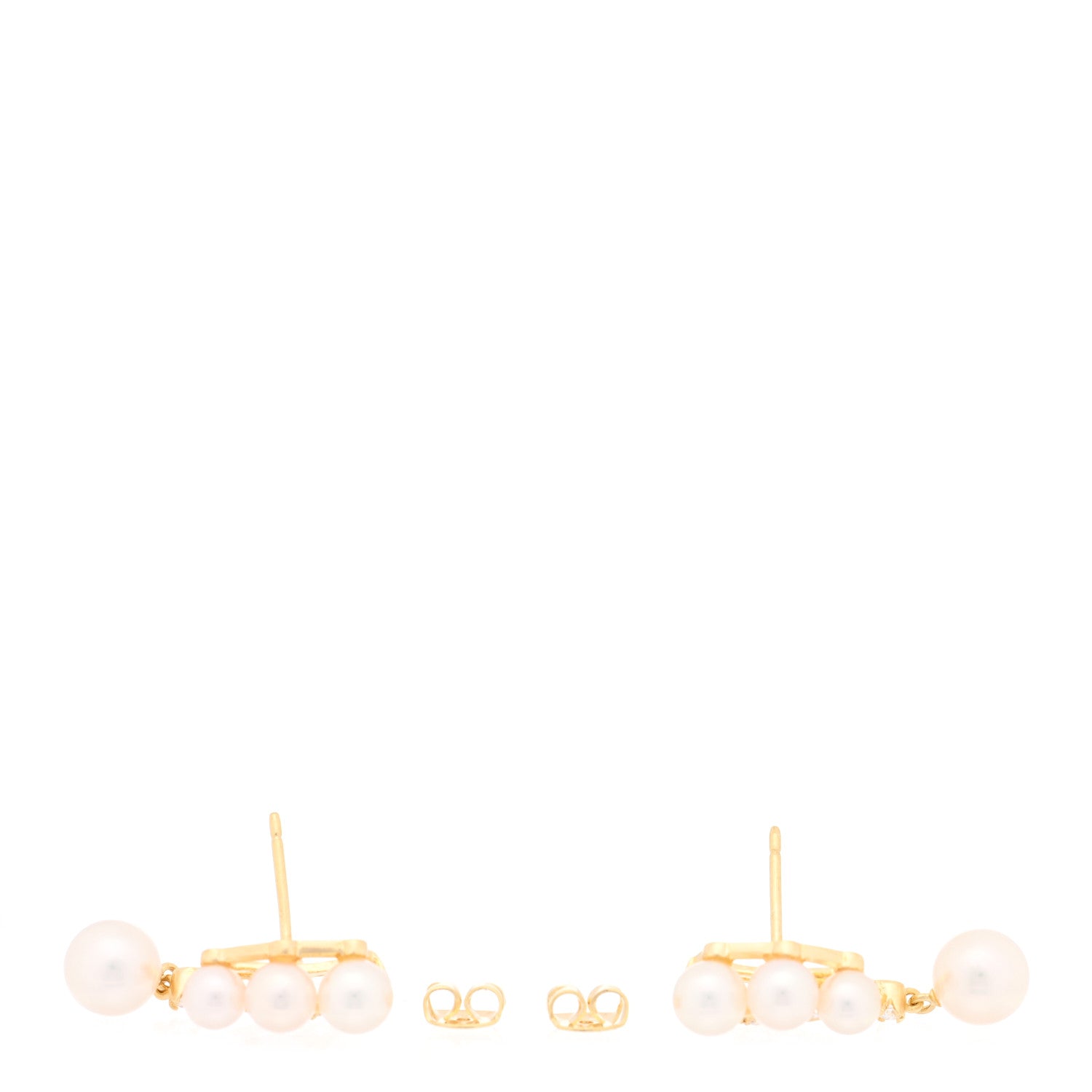 Mikimoto 18K Yellow Gold Diamond Akoya Cultured Pearl 4.5-7mm Drop Earrings 3 of 5