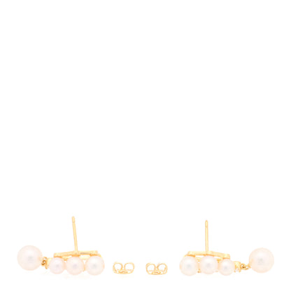 Mikimoto 18K Yellow Gold Diamond Akoya Cultured Pearl 4.5-7mm Drop Earrings 3 of 5