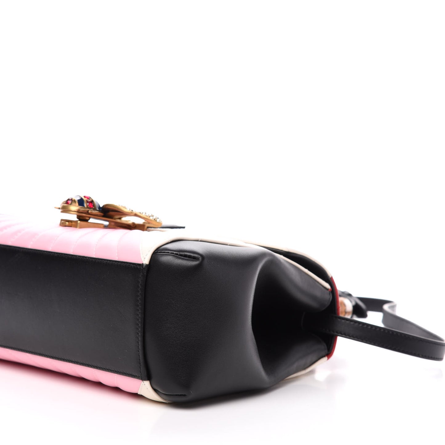 Calfskin Bamboo Trapuntata Queen Margaret Top Handle Bag Blue Agata Hibiscus Red Mystic White Sugar Pink