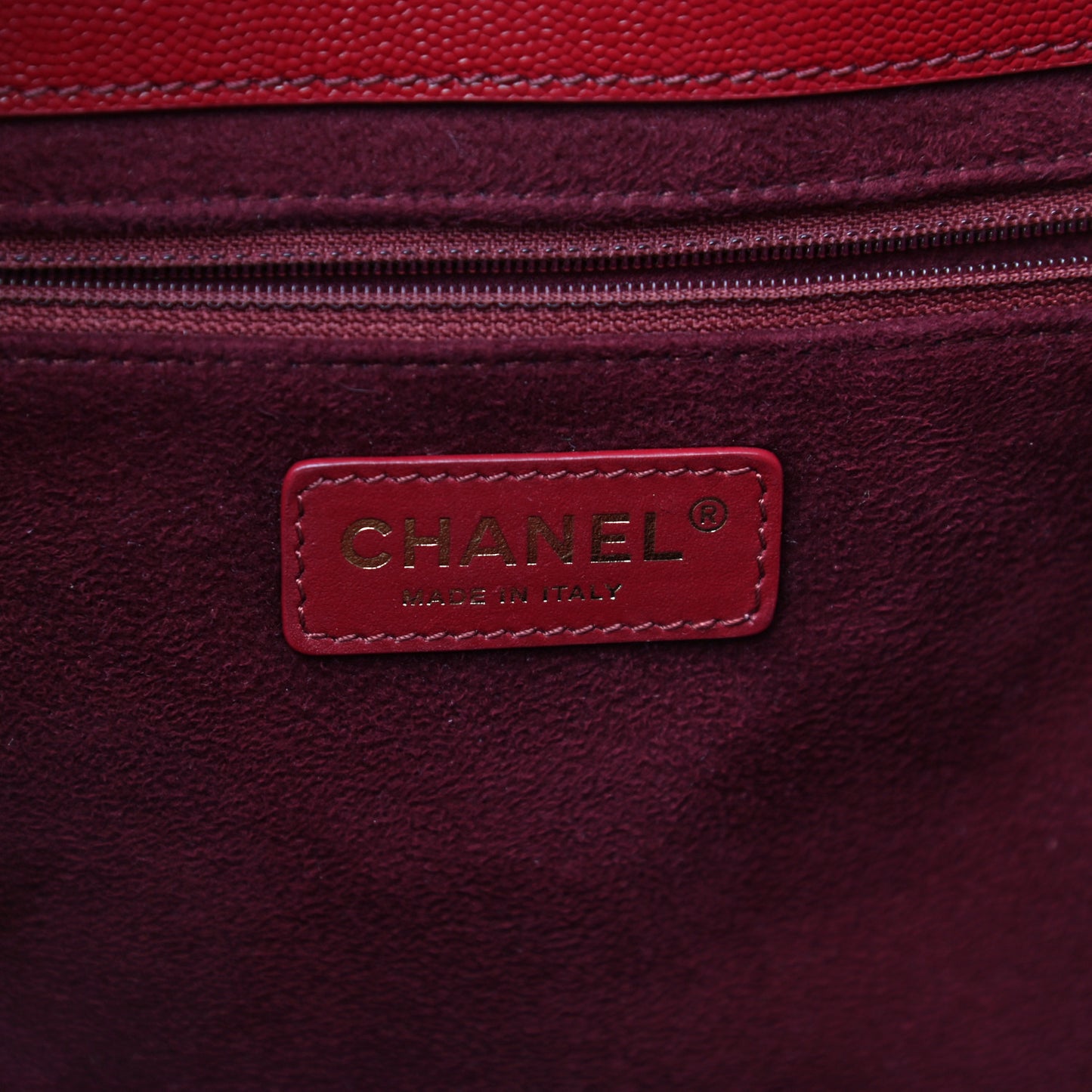 Caviar Small Studded Deauville Tote Red