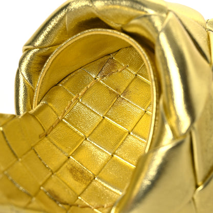 Bottega Veneta Metallic Nappa Maxi Reflection Weave Lido 90mm Mule Sandals 38.5 Gold 10 of 11