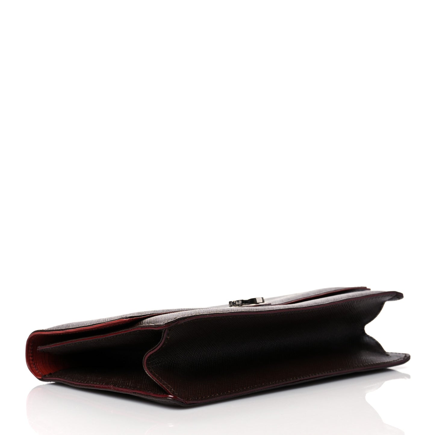 Printed Calfskin Gancini Bow Chain Shoulder Bag Black Red