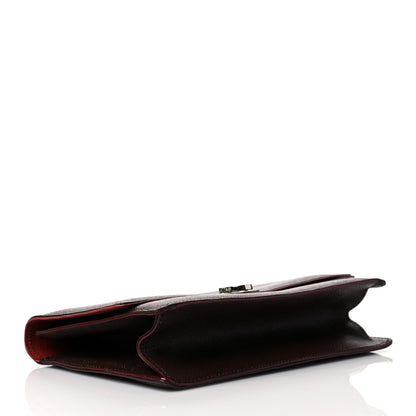 Salvatore Ferragamo Printed Calfskin Gancini Bow Chain Shoulder Bag Black Red 3 of 8