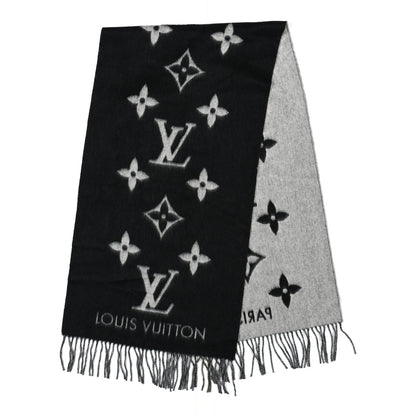 Louis Vuitton Cashmere Monogram Reykjavik Scarf Black 2 of 3
