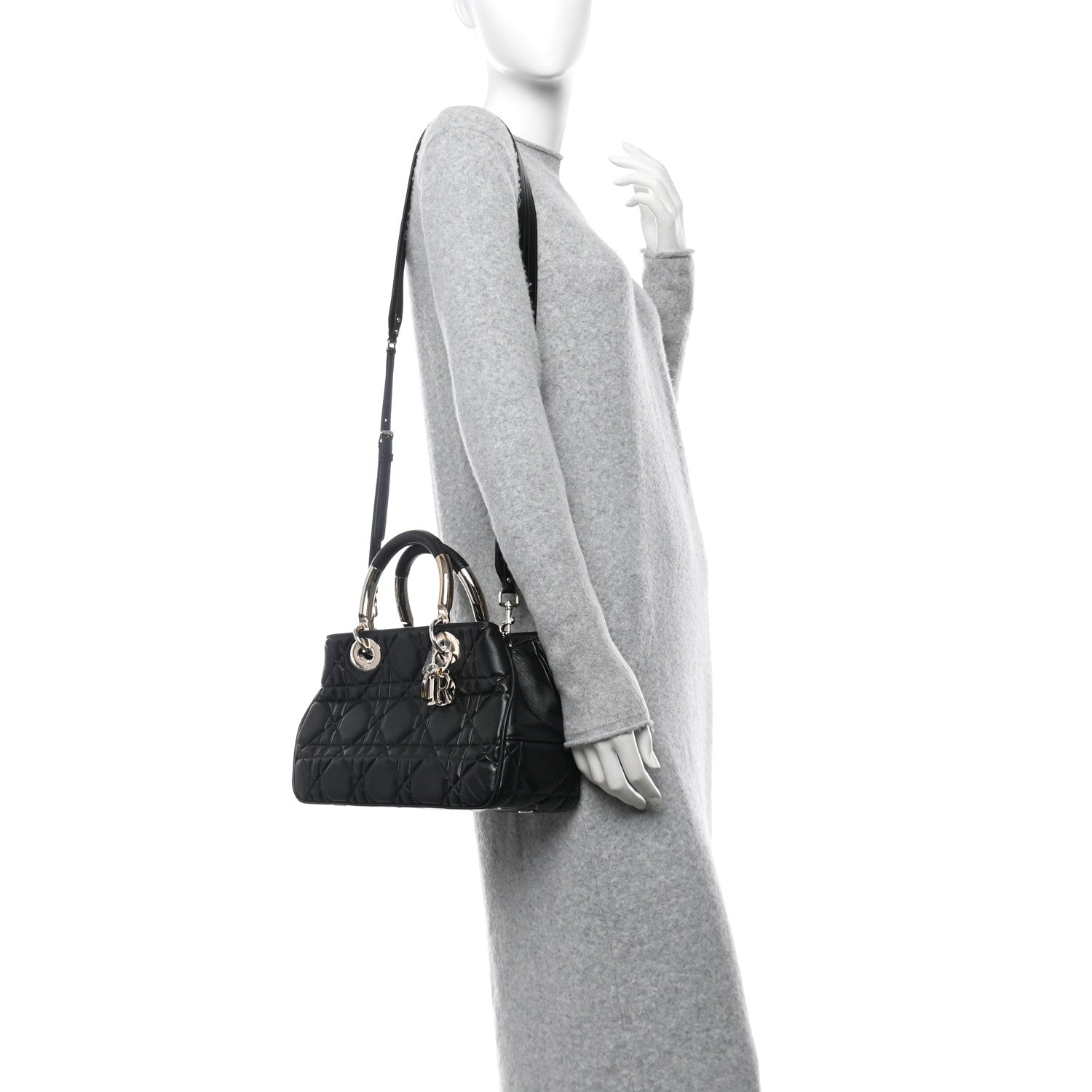 Christian Dior Lambskin Cannage The Lady 95.22 Black 2 of 10