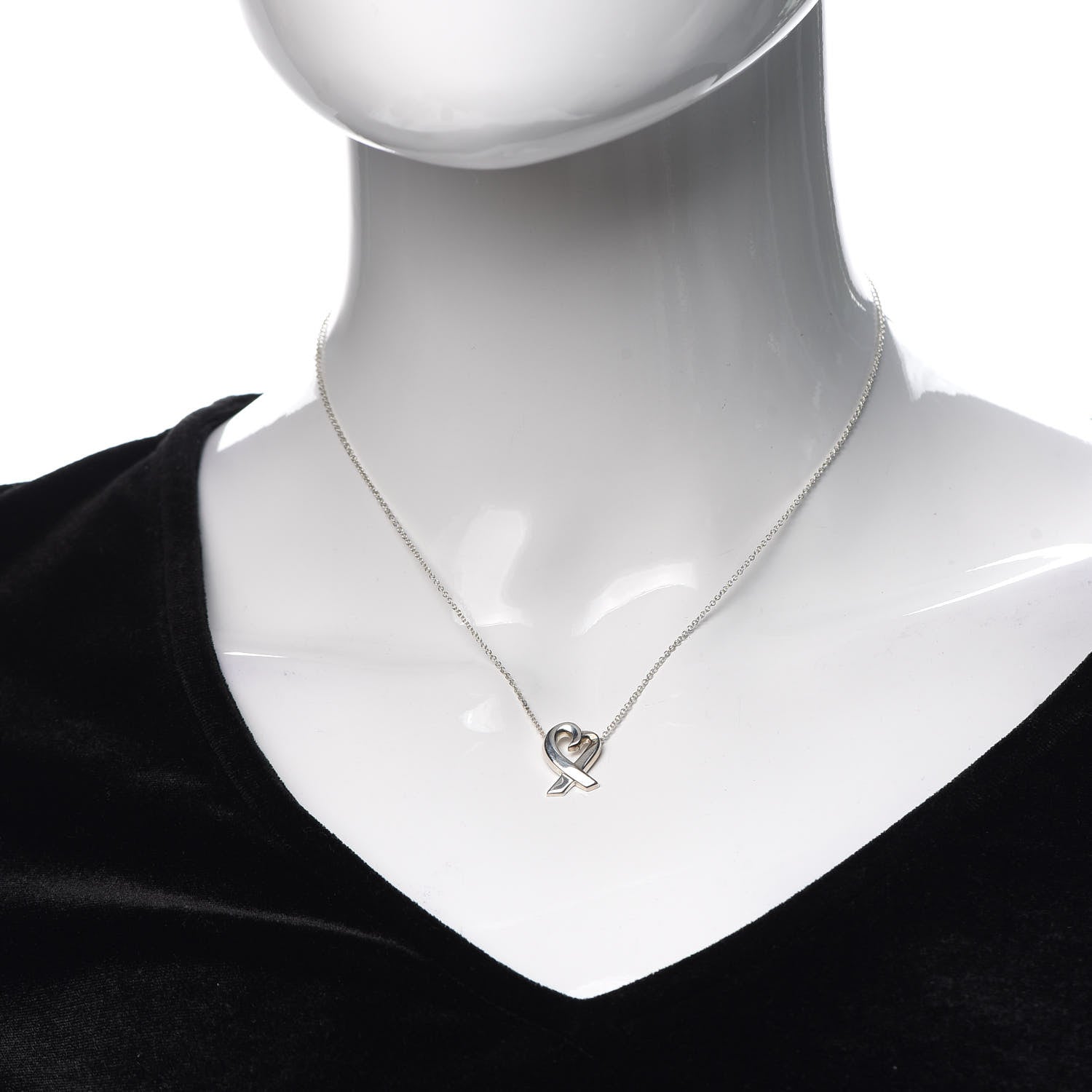 Tiffany Sterling Silver Small Paloma Picasso Loving Heart Pendant Necklace 2 of 5