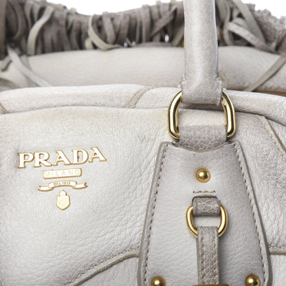 Prada Cervo Patchwork Fringe Bowler Bianco 12 of 17