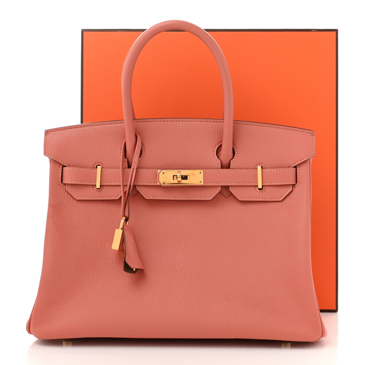 Chevre Mysore Horseshoe Birkin 30  Rose Thé Etoupe