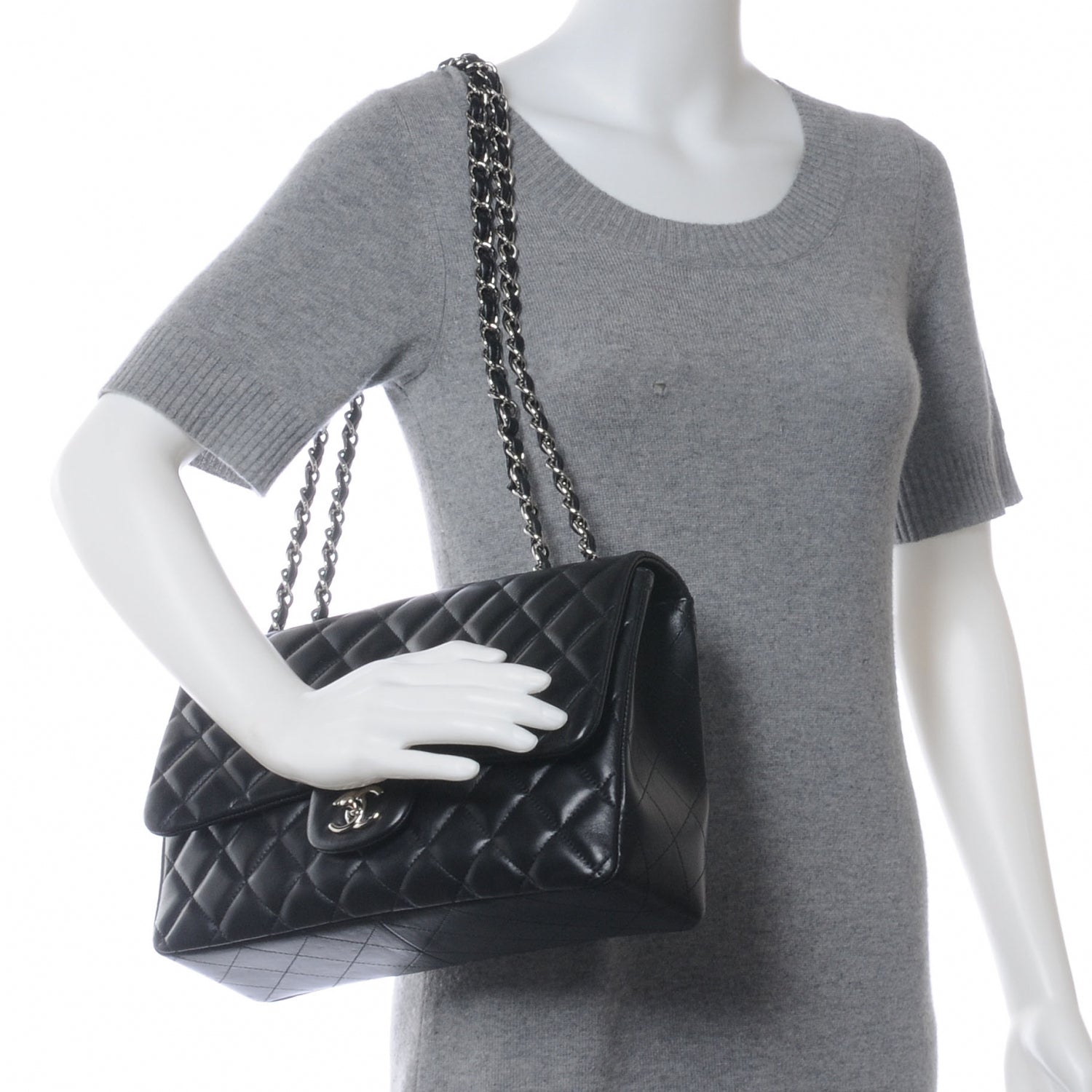 Chanel Lambskin Jumbo Single Flap Black 2 of 8