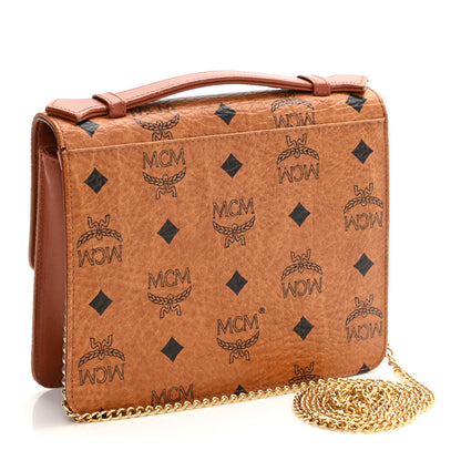 MCM Visetos Flap Shoulder Bag Cognac 2 of 10