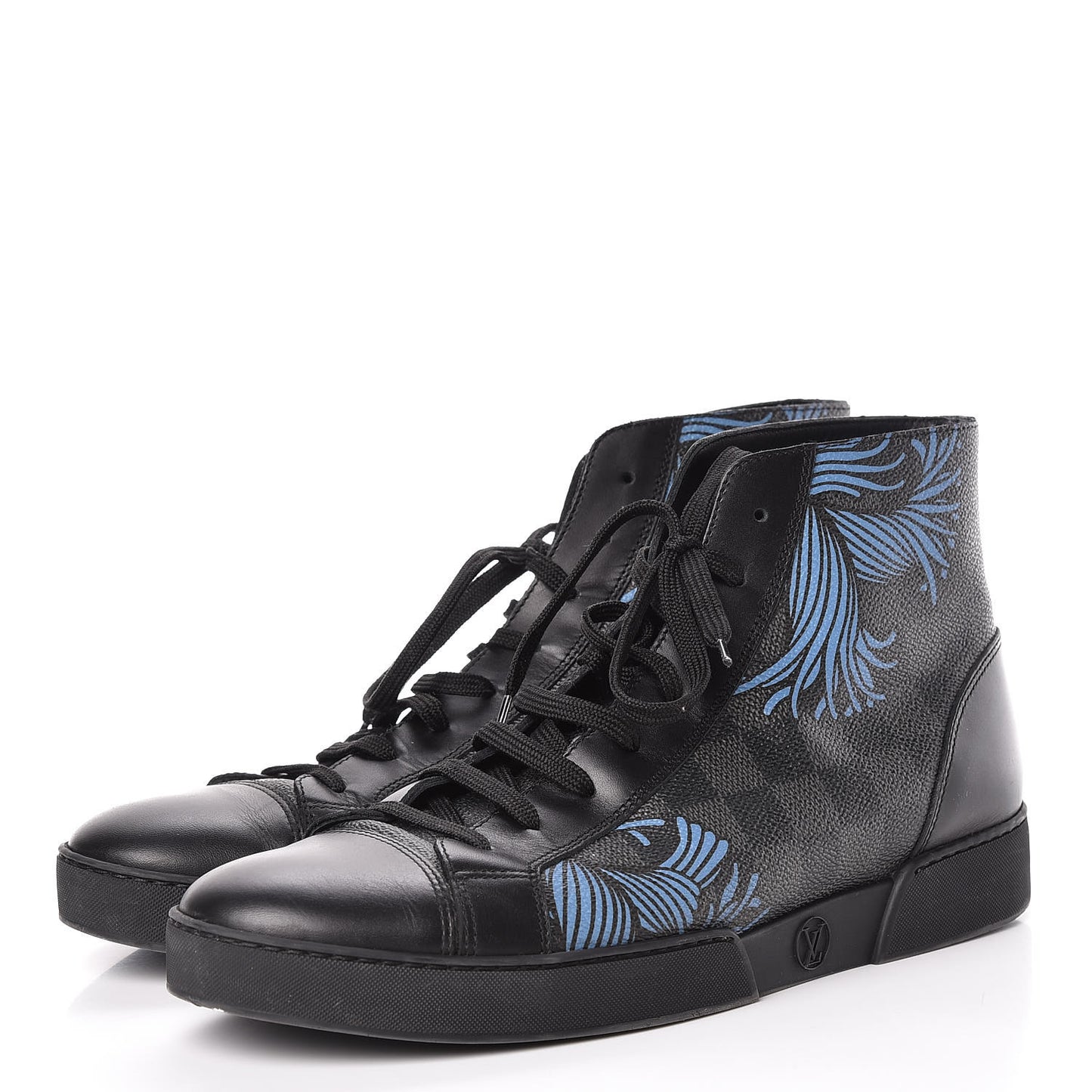 Damier Graphite Rope High Top Sneakers 6.5 Blue