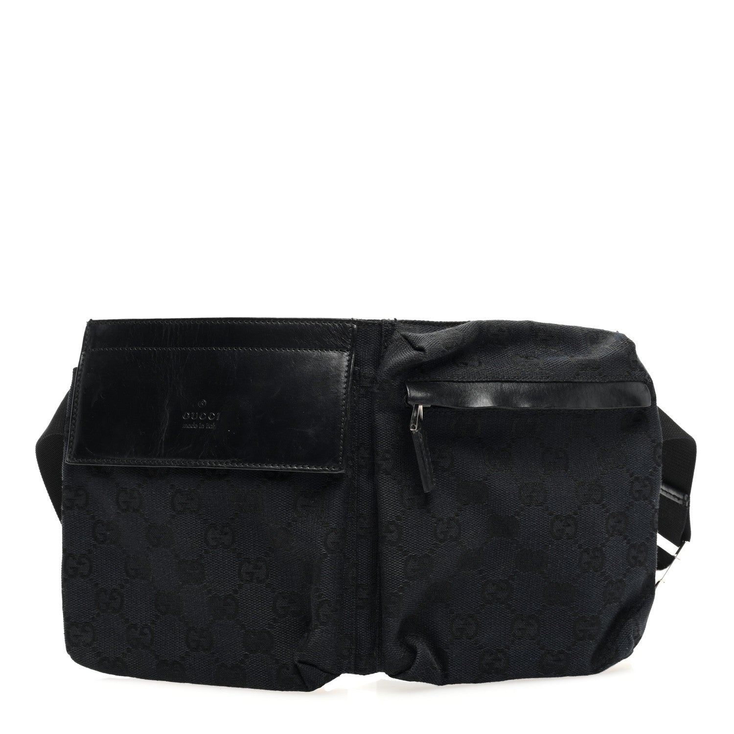 Gucci GG Monogram Double Pocket Belt Bag Black 1 of 10