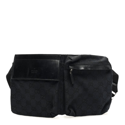 Gucci GG Monogram Double Pocket Belt Bag Black 1 of 10