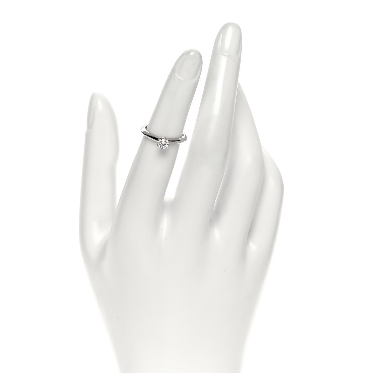 Tiffany Platinum Diamond .31ct Solitaire Engagement Ring 48 4.5 2 of 4