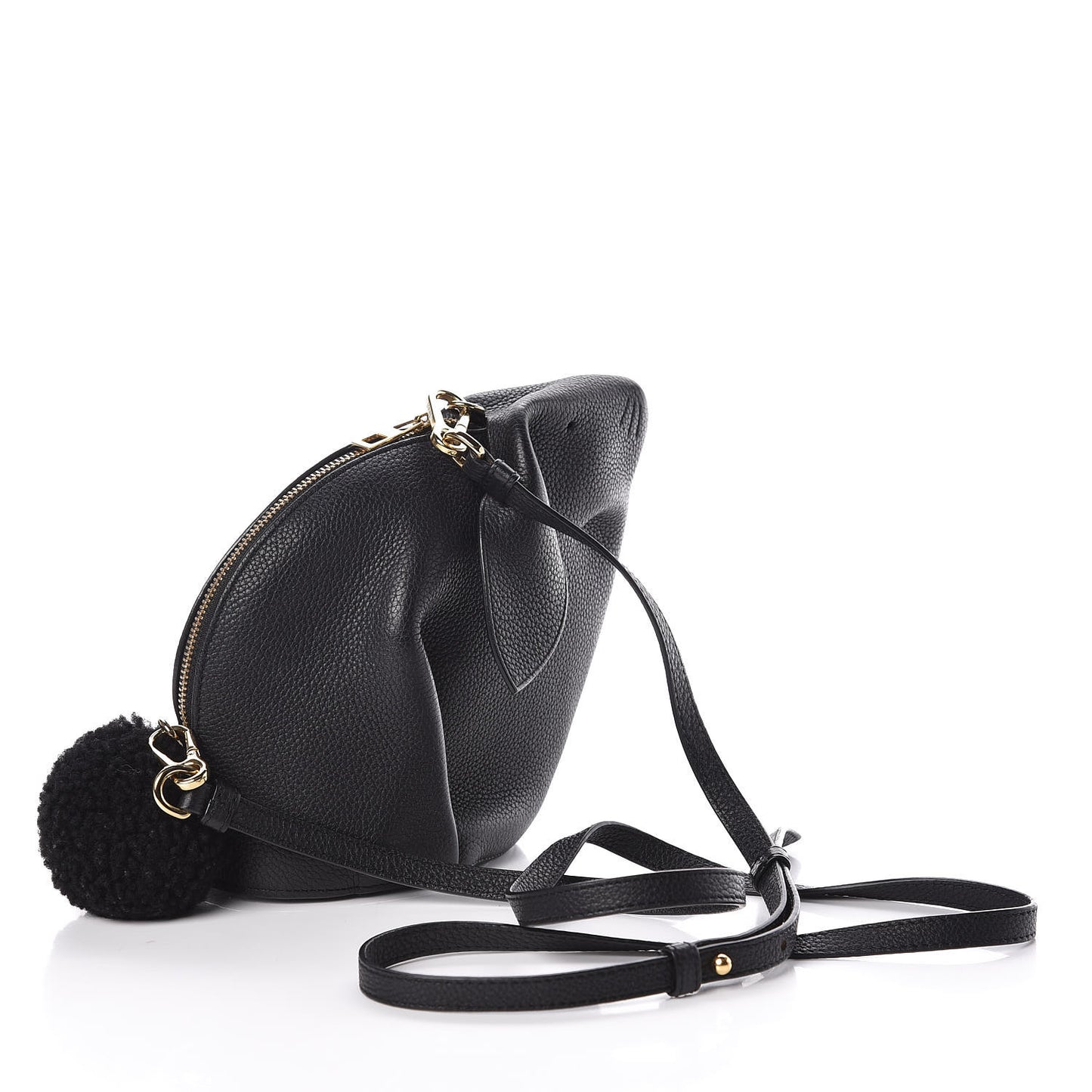 Calfskin Mini Bunny Crossbody Bag Black