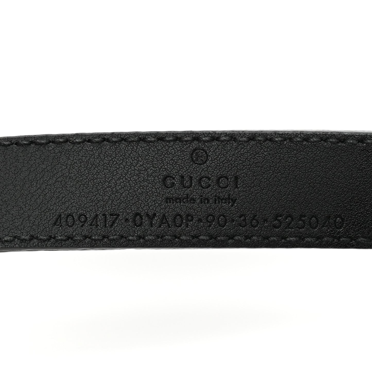 Plutone Calfskin Palladium Double G 20mm Belt 90 36 Black