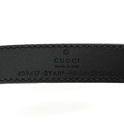 Gucci Plutone Calfskin Palladium Double G 20mm Belt 90 36 Black 3 of 4