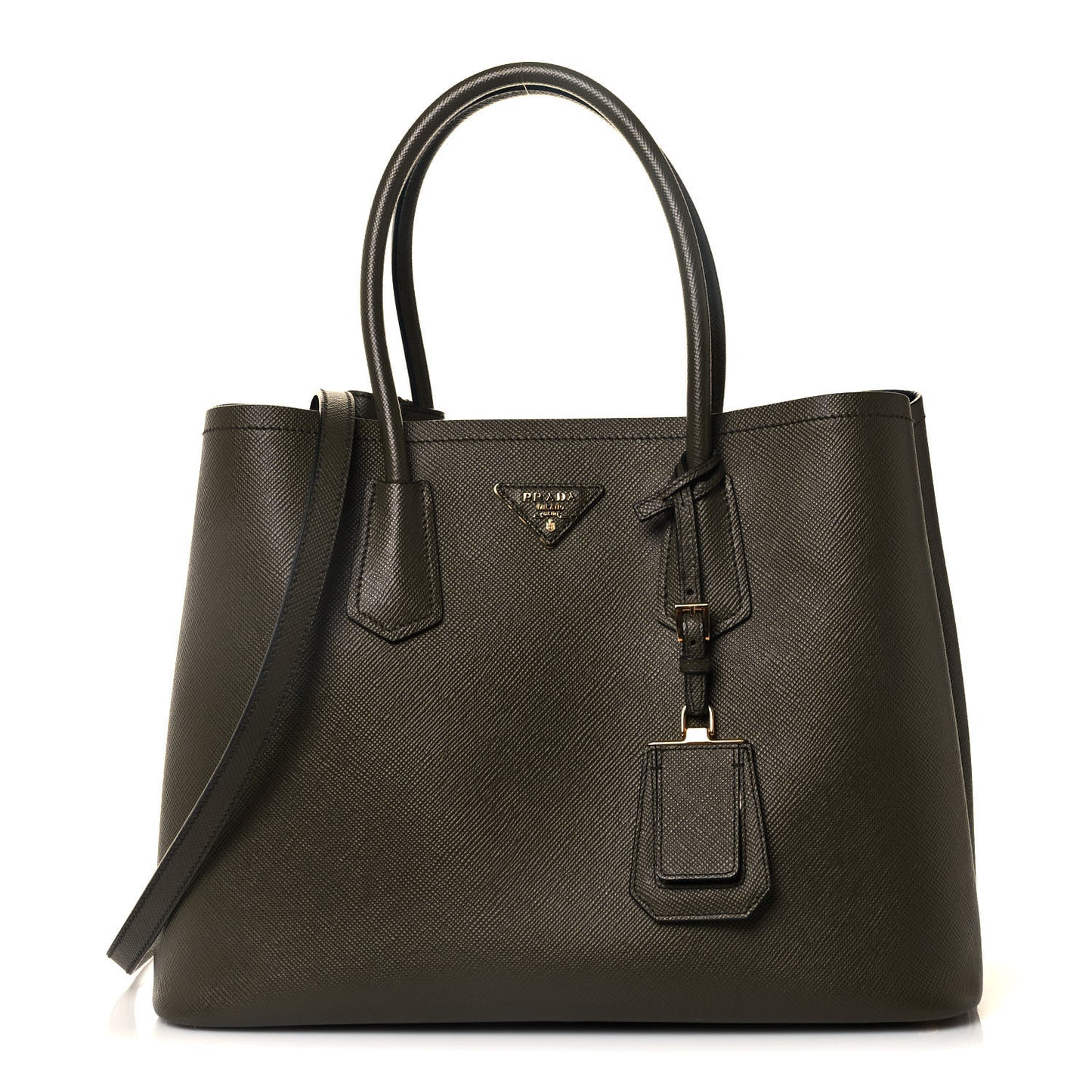 Saffiano Cuir Medium Double Bag Militare