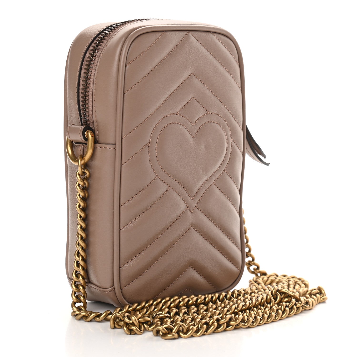 Gucci Calfskin Matelasse Mini GG Marmont Crossbody Bag Porcelain Rose 2 of 9