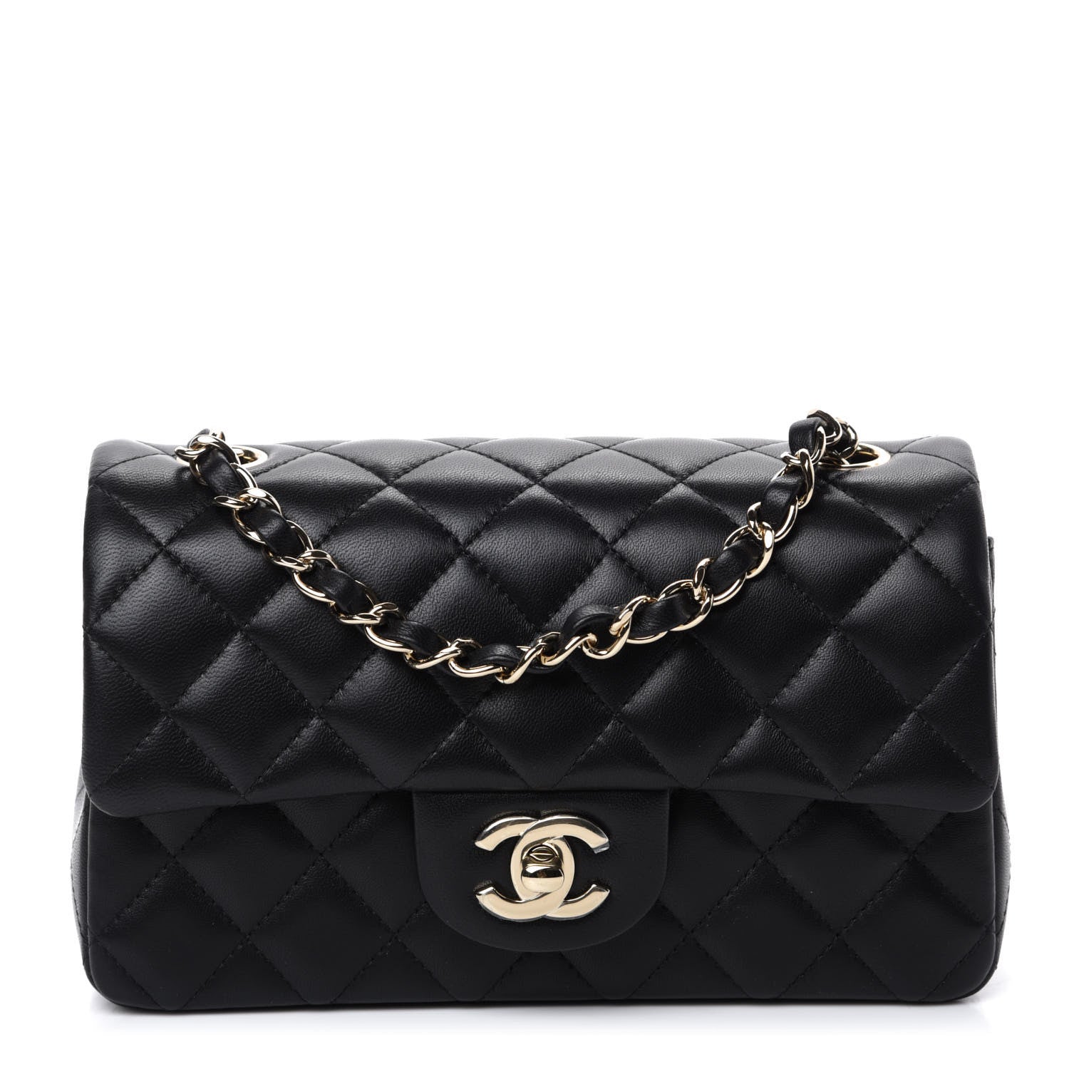 Chanel Lambskin Quilted Mini Rectangular Flap Black 1 of 10