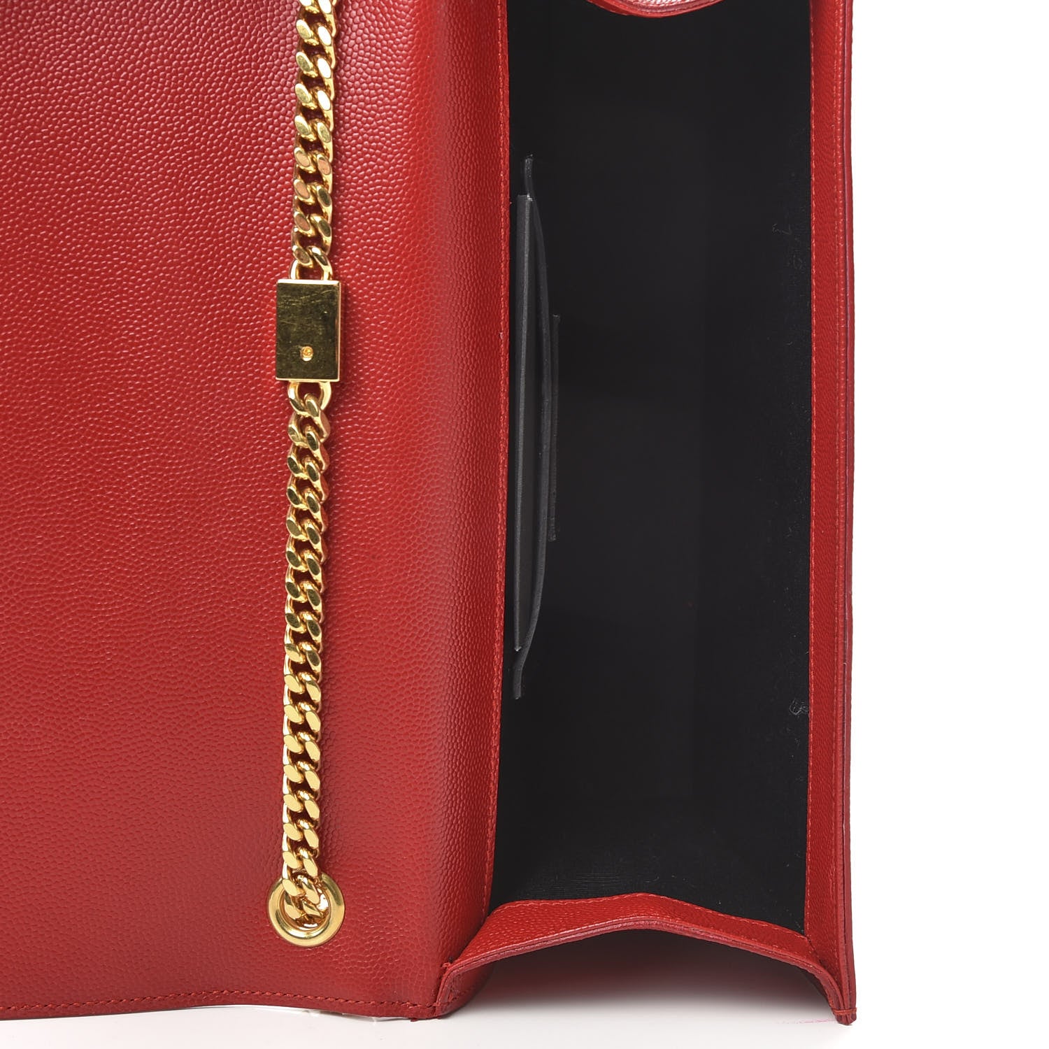 Saint Laurent Grain De Poudre Medium Monogram Kate Satchel Red 5 of 9