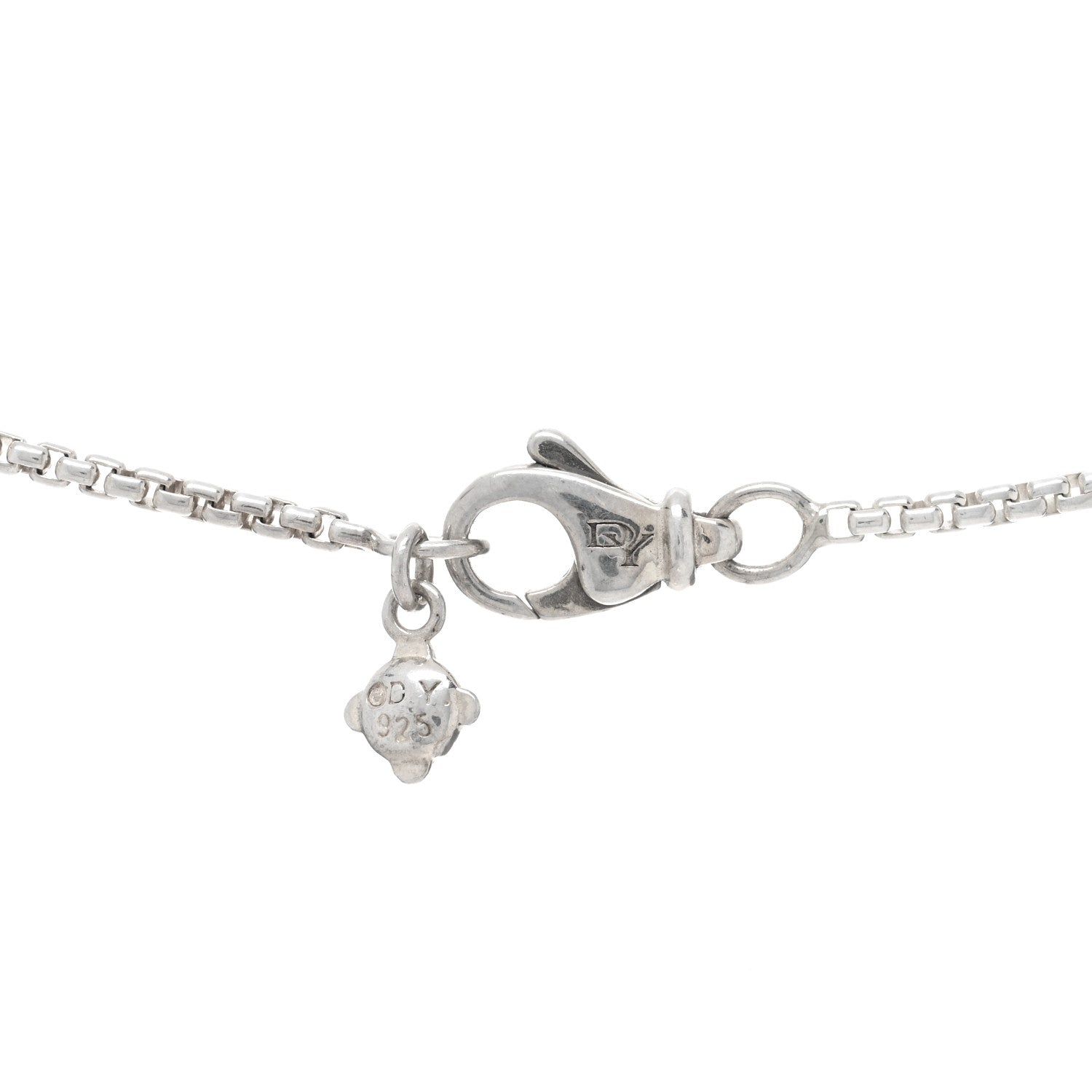 David Yurman Sterling Silver Diamond 10mm Labyrinth Pendant Necklace 4 of 4