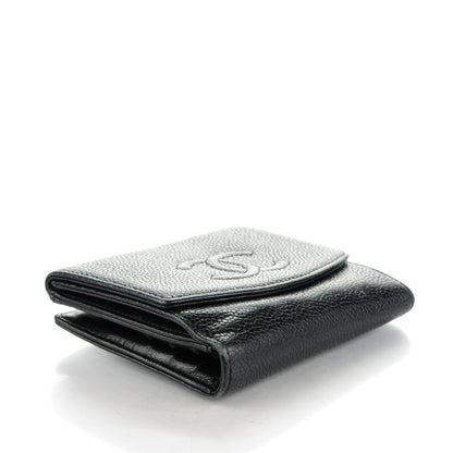 Chanel Caviar Timeless CC Compact French Wallet Black 4 of 9