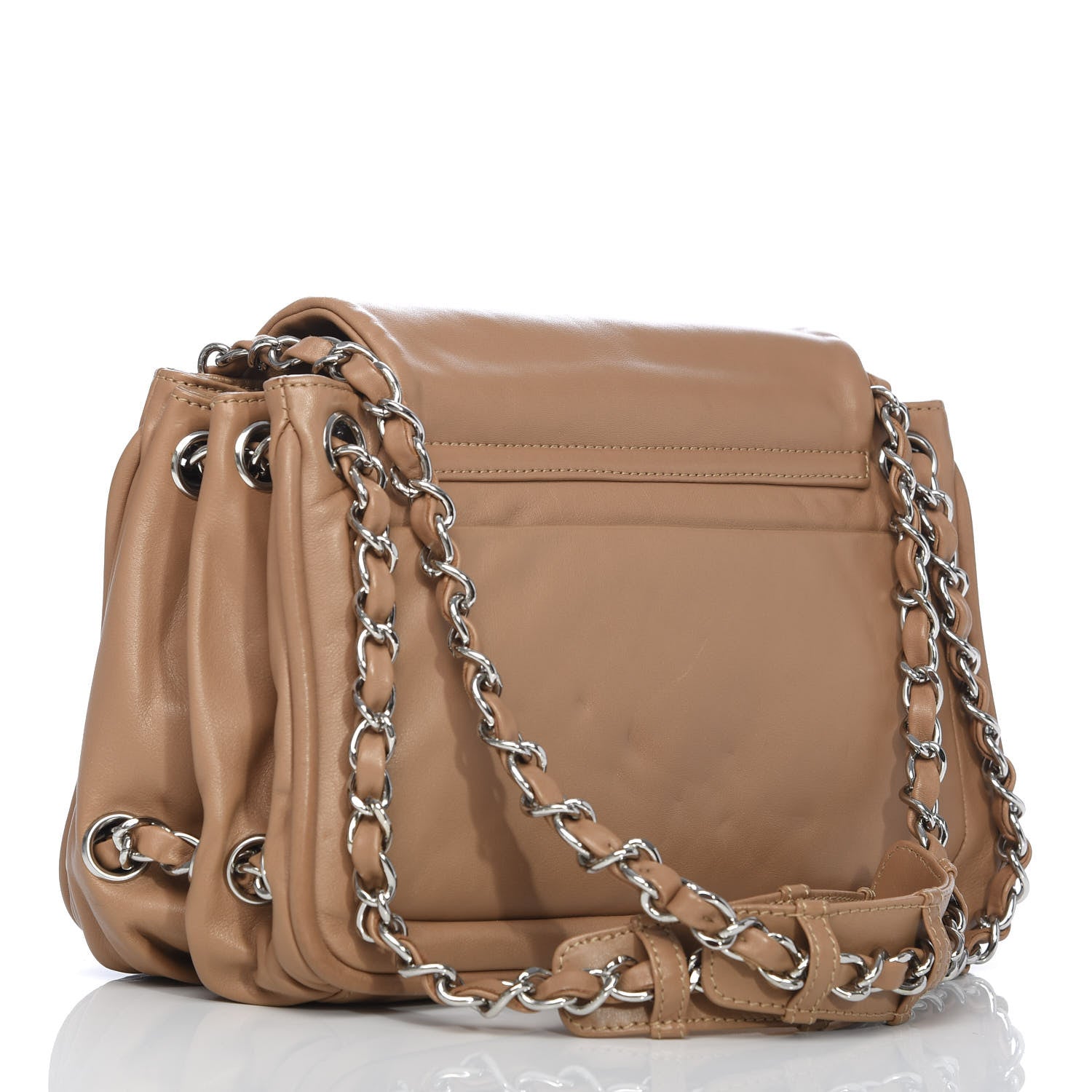 Chanel Calfskin Diagonal Ligne Flap Beige 3 of 12
