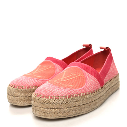 Louis Vuitton Canvas Blue Shore Espadrille Flats 39 Corail 3 of 9