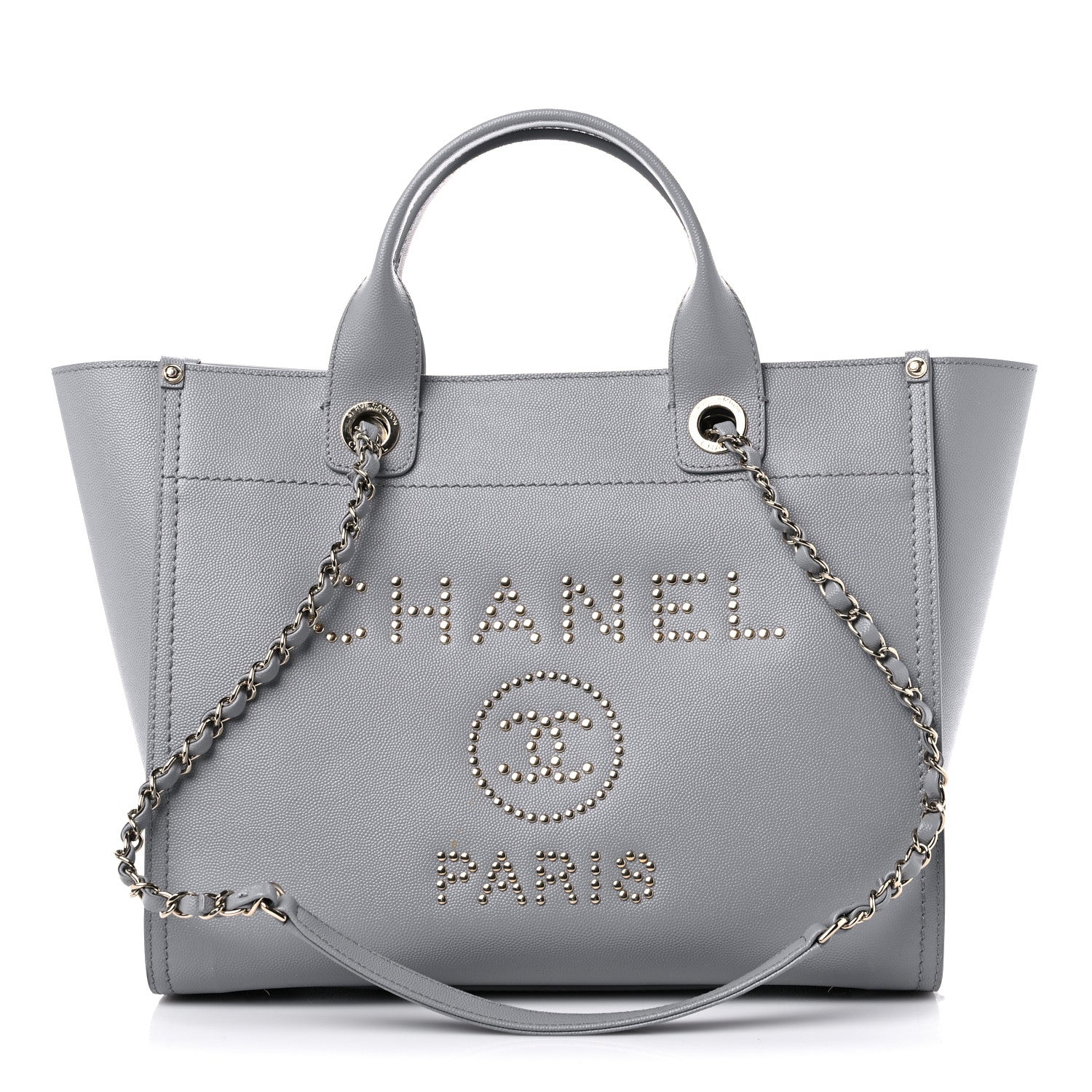 Chanel Caviar Studded Small Deauville Tote Grey 1 of 12