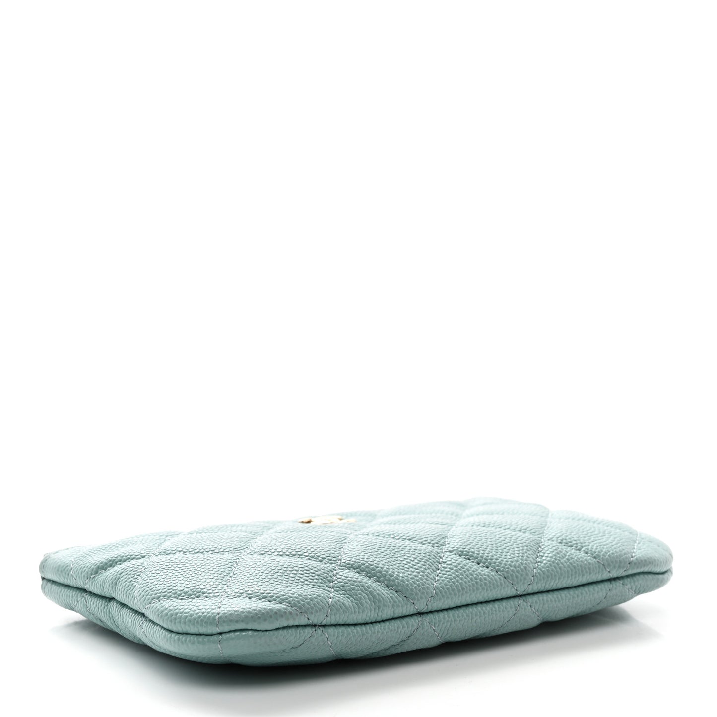 Caviar Quilted Small Cosmetic Case Light Blue