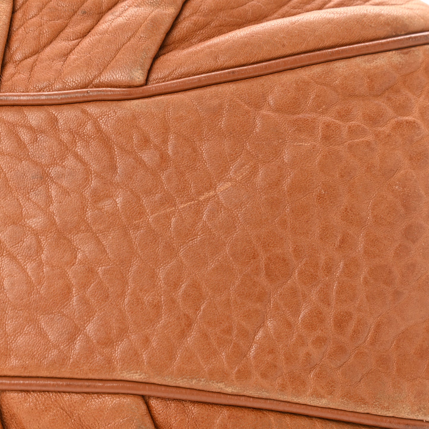 Crinkled Lambskin Mia Shoulder Flap Camel