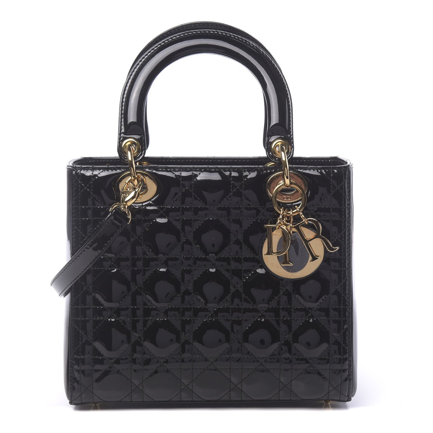 Patent Cannage Medium Lady Dior Black