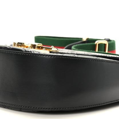 Gucci Guccissima Web Medium Padlock Messenger Shoulder Bag Black 9 of 9