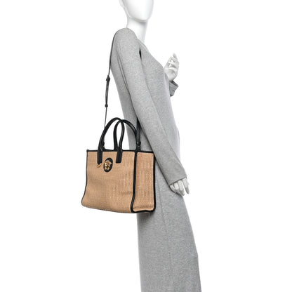 Versace Raffia Calfskin La Medusa Small Tote Bag Beige 2 of 14